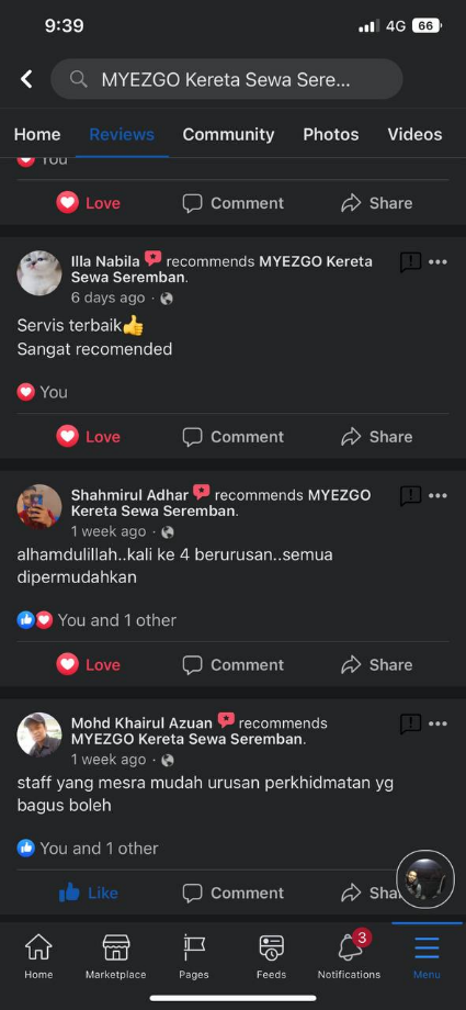 Sewa Kereta Seremban 2 Fb Review